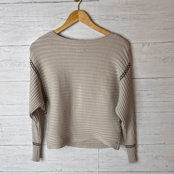 Industry Republic Clothing Sweater Womens Size S/P Taupe Black Ottoman Rib Knit - Picture 11 of 16